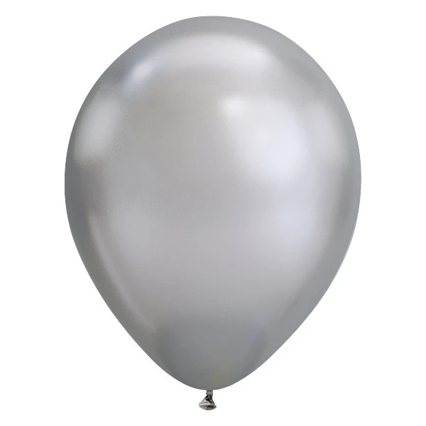 Ballon chrome Silver 28 cm - 10 Stuks