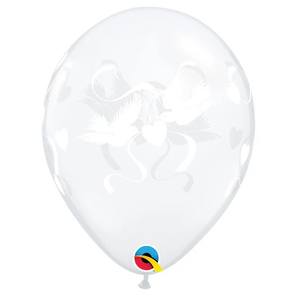 28cm (28 cm) Qualatex Love Doves ballonnen
