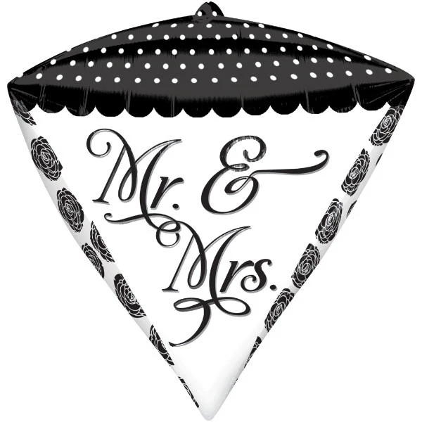 17 Inch (43 cm) Anagram Sophisticated Mr. & Mrs. Diamondz folie ballon