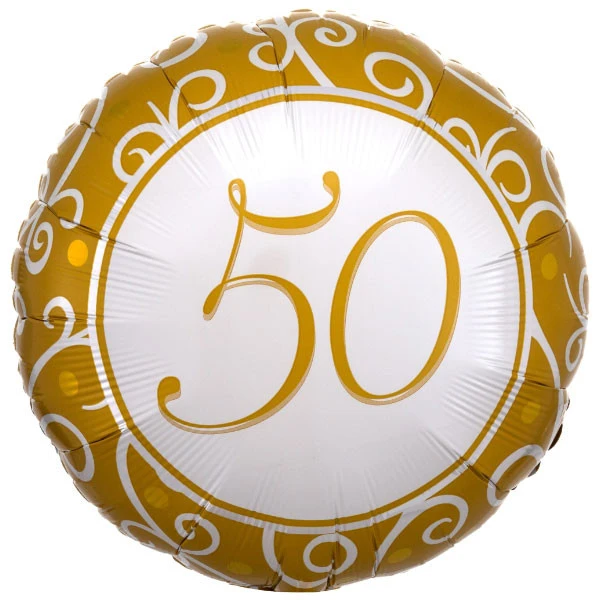 45cm (42 cm) Anagram 50th Anniversary folie ballon