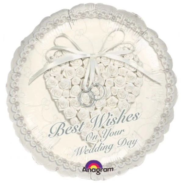 18 Inch (44 cm) Anagram Best Wishes On Your Wedding Day folie ballon