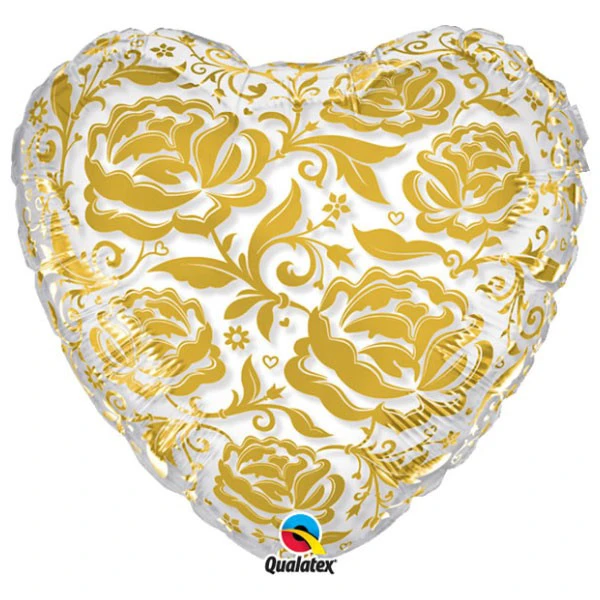 45cm (46 cm) Qualatex Gold Roses folie ballon