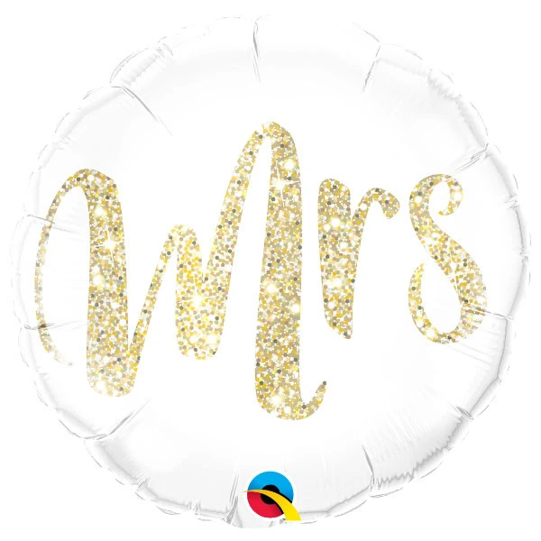 45cm (46 cm) Qualatex Mrs. Glitter Gold folie ballon