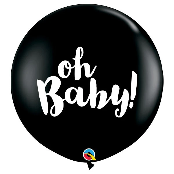 Gender Reveal - Oh Baby! - Onyx Black ballonnen XL 90cm