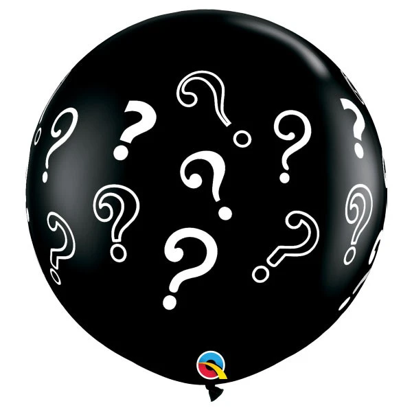 Gender Reveal - Question Marks latex ballonnen XXL 90cm