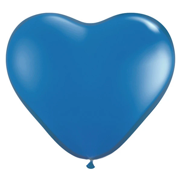 15cm (15 cm) Qualatex heart transparant Sapphire Blue latex ballonnen