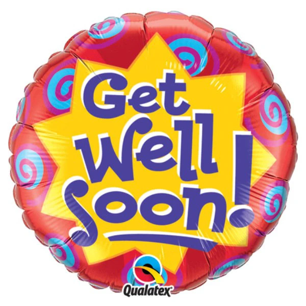 Get Well Soon! Burst & Swirls folie ballon 46cm