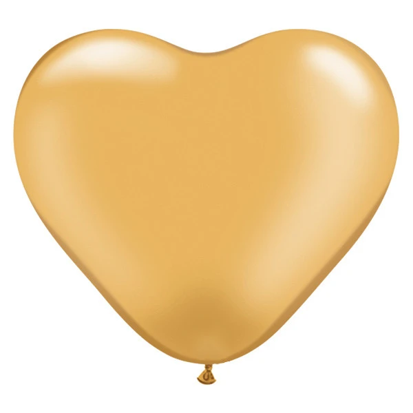 15cm (15 cm) Qualatex heart metallic Gold latex ballonnen