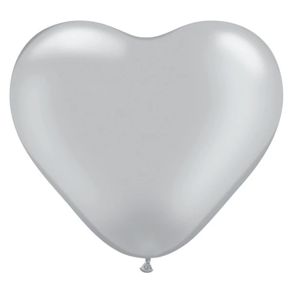 Folieballon Hart Zilver