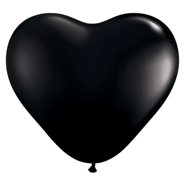 15cm (15 cm) Qualatex heart standaard Onyx Black latex ballonnen