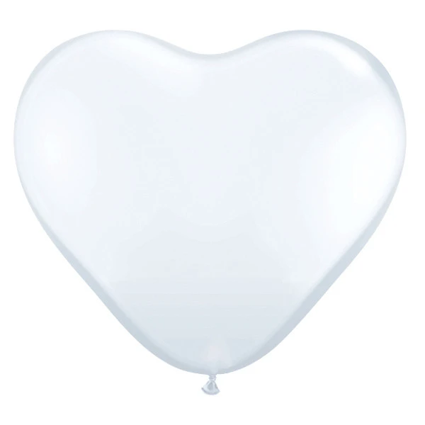 15cm (15 cm) Qualatex heart standaard White latex ballonnen